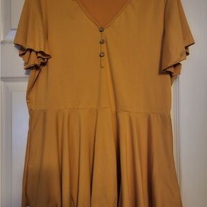 SHEIN Curve Mustard Yellow Garment Womens Size XL